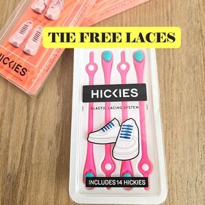 Hickies No Tie Elastic Shoe Laces Lacing System Sneakers 14 Pink Aqua Laces